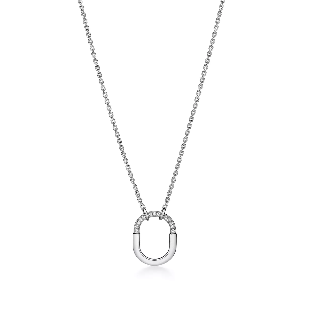 Small Pendant in White Gold with Diamonds
