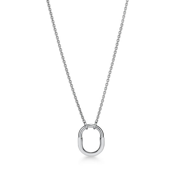 Tiffany Lock:Small Pendant in White Gold