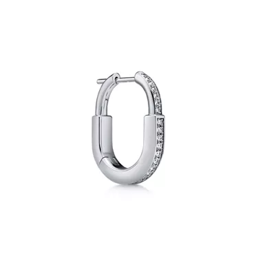 Tiffany Lock:Pendientes Lock pequeños de oro blanco con diamantes en pavé, 2