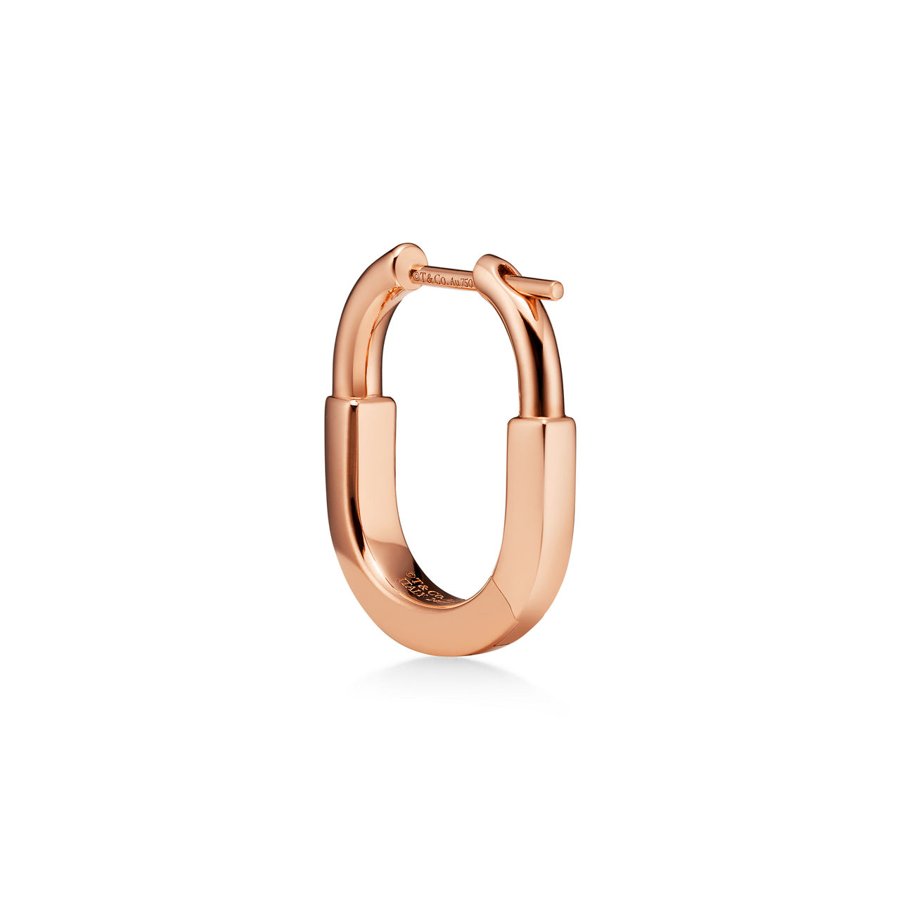 Tiffany Lock:Small Earrings in Rose Gold with Diamonds image number 3