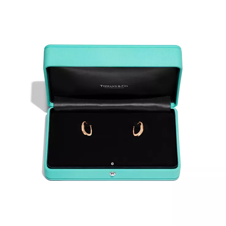 Tiffany Lock:Small Earrings in Rose Gold with Diamonds, 4