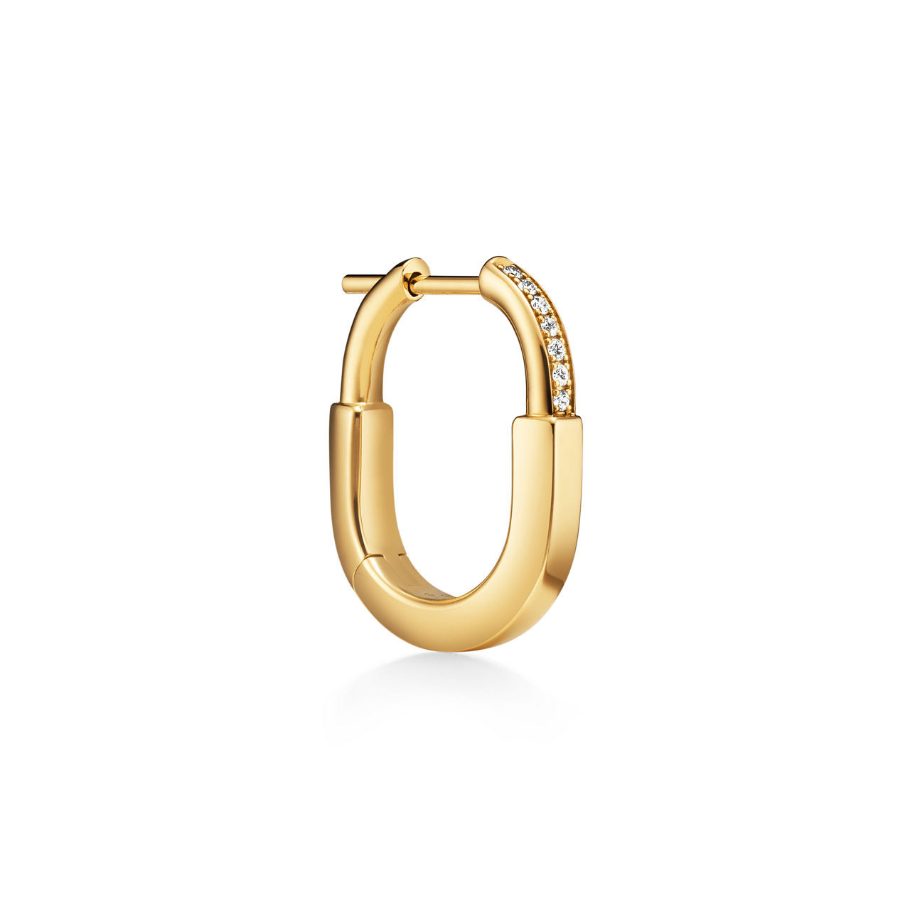 Tiffany Lock:Small Earrings in Yellow Gold with Diamonds image number 2