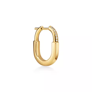 Tiffany Lock:Small Earrings in Yellow Gold with Diamonds, 2
