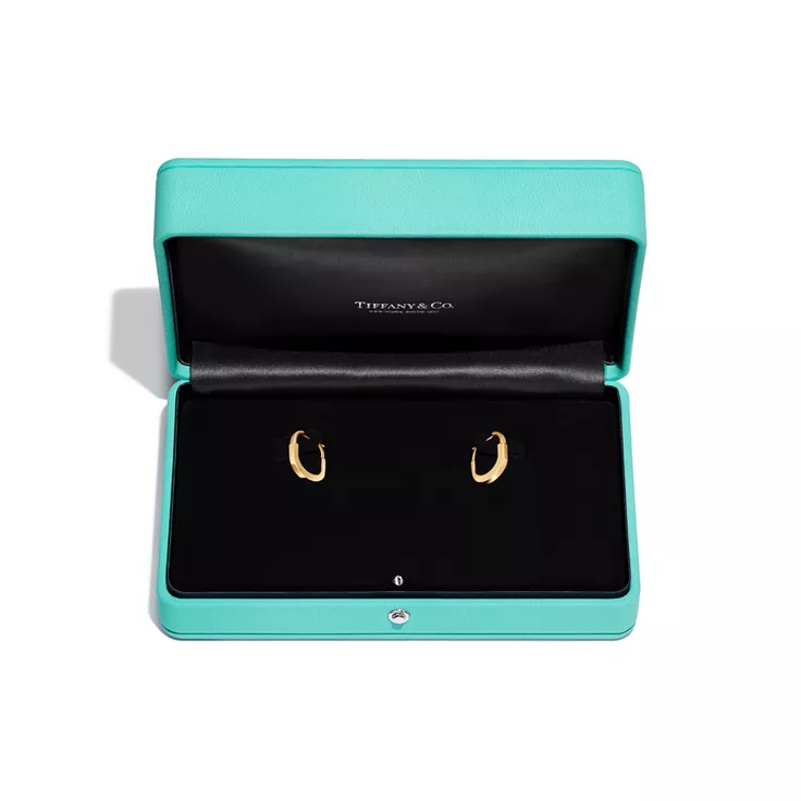 Tiffany Lock:Small Earrings in Yellow Gold with Diamonds, 4