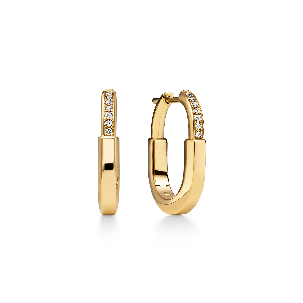 Small Earrings in Yellow Gold with Diamonds