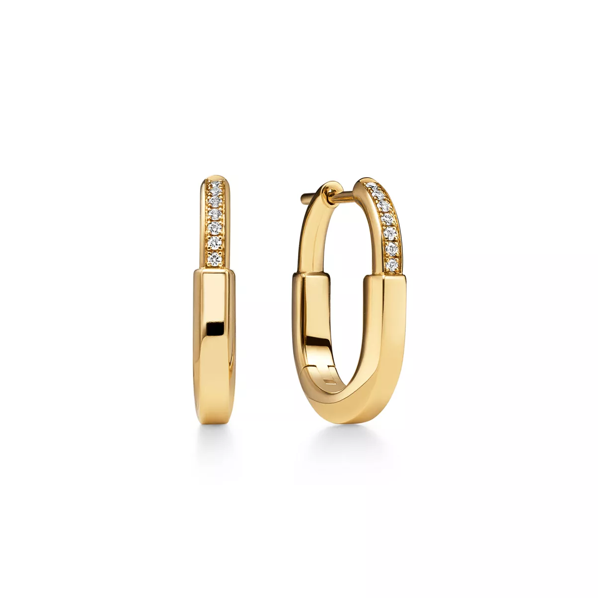 Small Earrings in Yellow Gold with Diamonds
