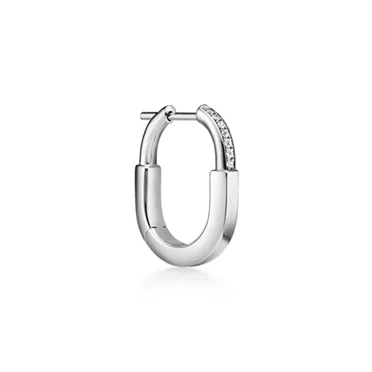 Tiffany Lock:Small Earrings in White Gold with Diamonds, 2