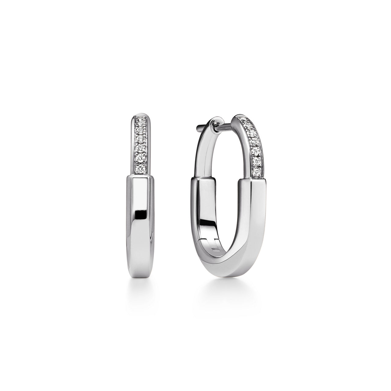 Small Earrings in White Gold with Diamonds