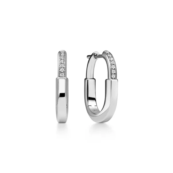 Pendientes pequeños de oro blanco con diamantes