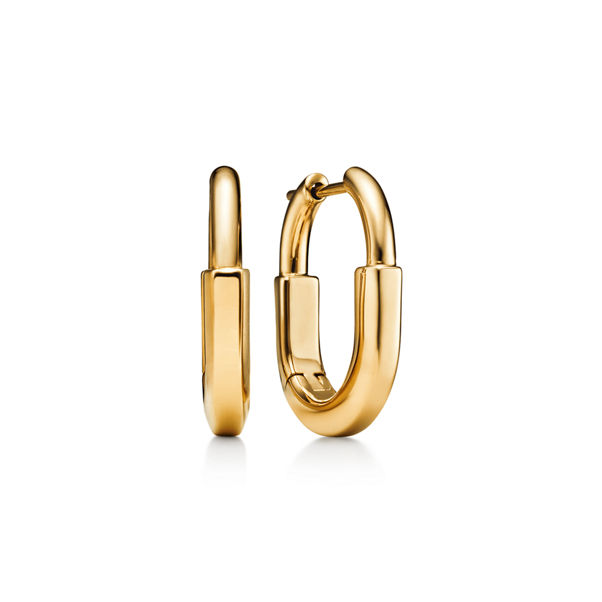 Tiffany Lock:Small Earrings in Yellow Gold