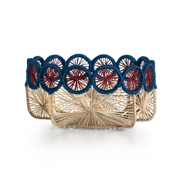 Tiffany Batik:Basket in Multicoloured Raffia