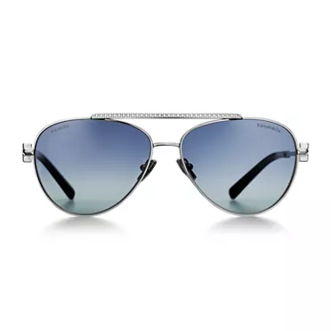 Tiffany T:Sunglasses in Silver-colored Metal with Tiffany Blue® Gradient Lenses, 2
