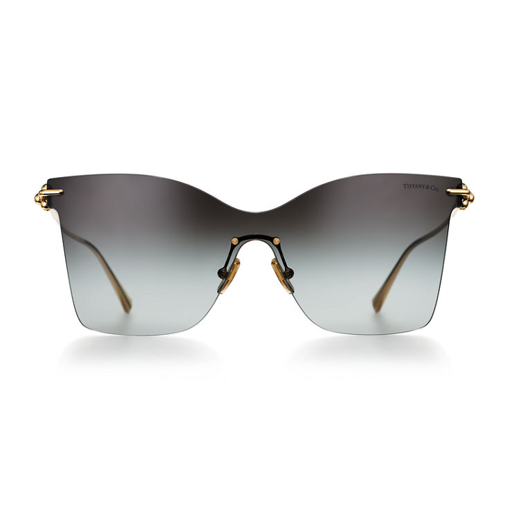 Tiffany HardWear:Sunglasses in Gold-plated Metal with Grey Gradient Lenses image number 2