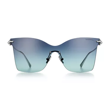 Tiffany HardWear:Sunglasses in Gold-plated Metal with Tiffany Blue® Lenses, 2