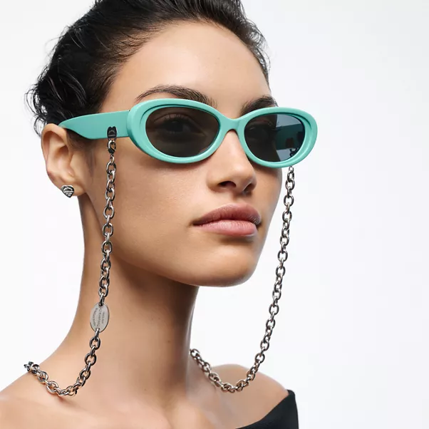 Solaires en acétate Tiffany Blue® et verres gris foncé