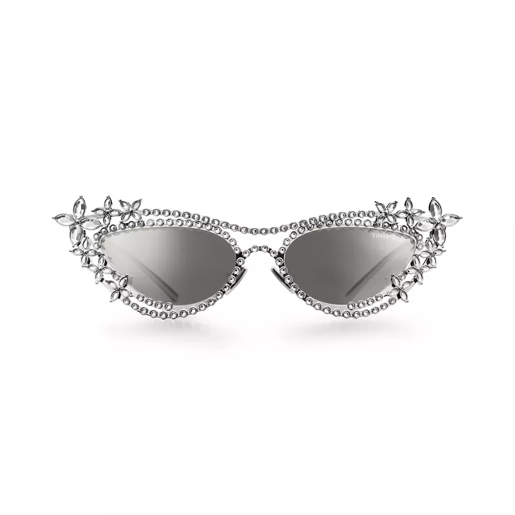 Collezione Occhiali Tiffany:Occhiali da sole in metallo placcato oro con lenti a specchio, 1