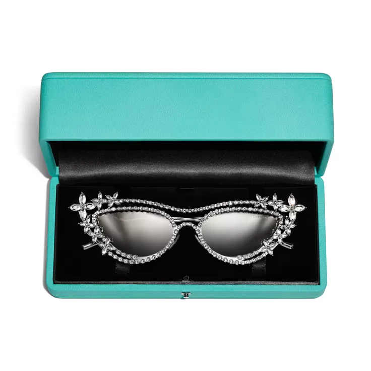 Collezione Occhiali Tiffany:Occhiali da sole in metallo placcato oro con lenti a specchio, 2