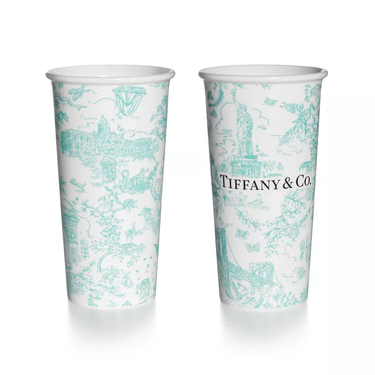 Tiffany Toile:Large Coffee Cups Set of Two, in Tiffany Blue&reg; Bone China, 1