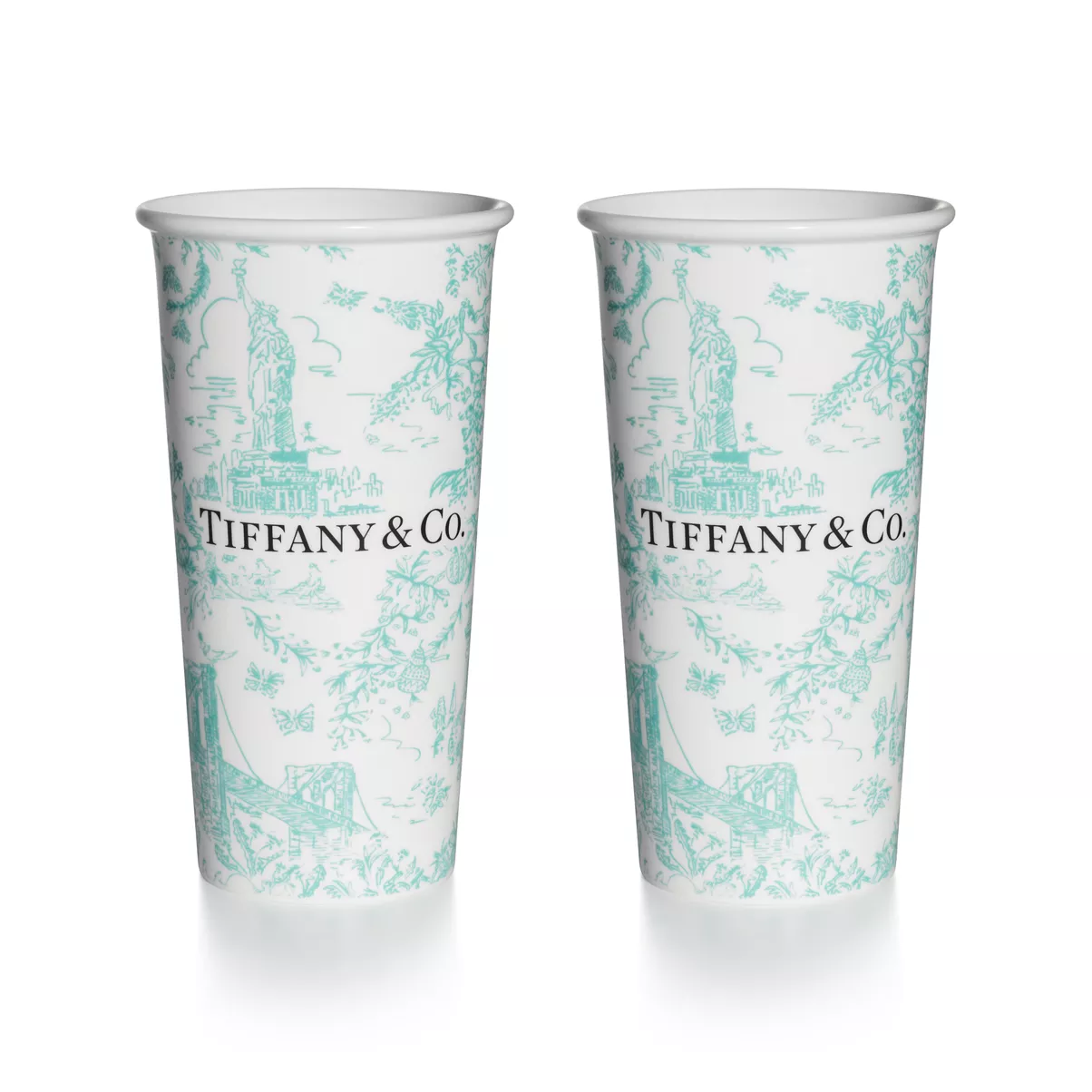 Large Coffee Cups Set of Two, in Tiffany Blue&reg; Bone China