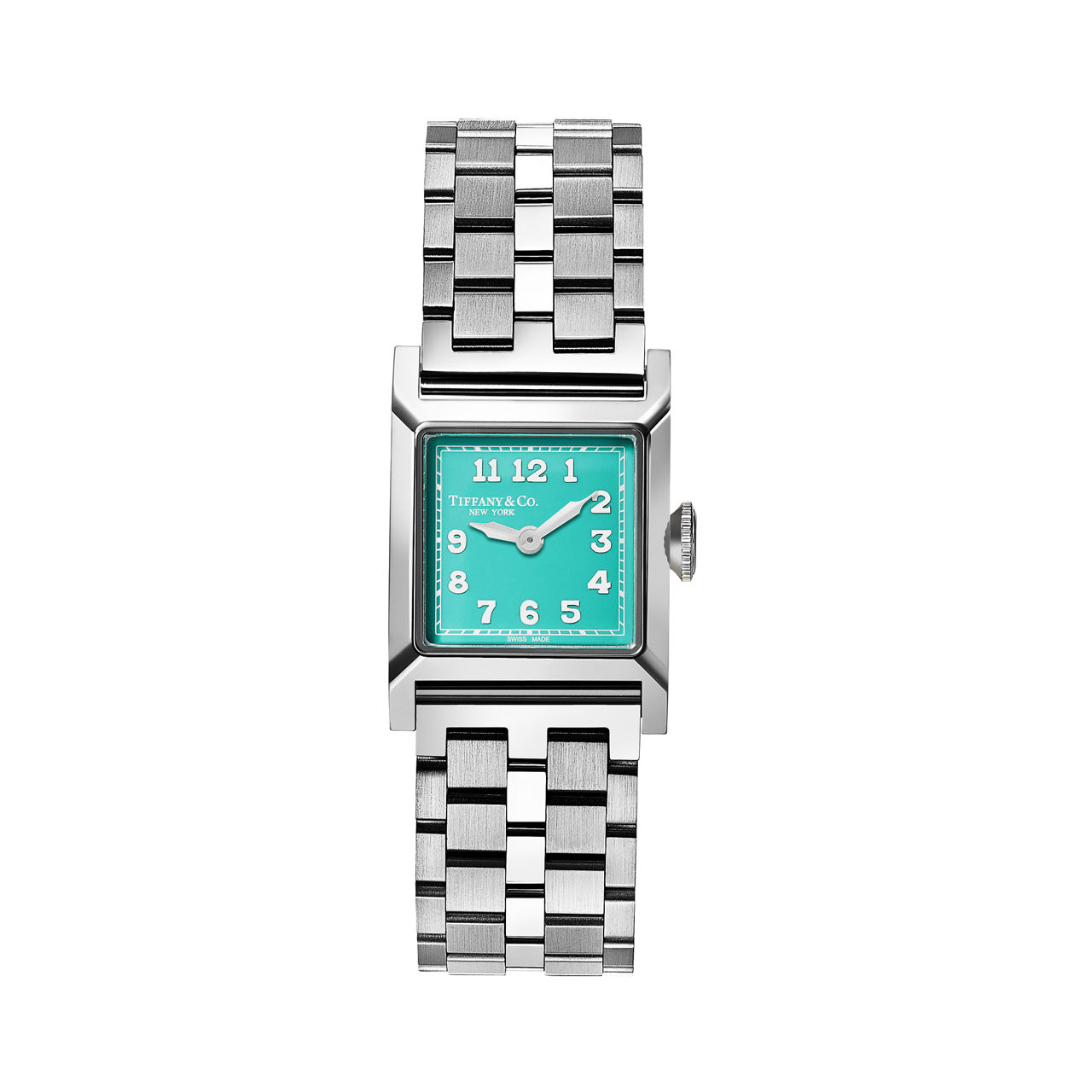 Union Square: 20-mm-Uhr aus Edelstahl mit Diamanten und Zifferblatt in Tiffany Blue® Bildnummer 0