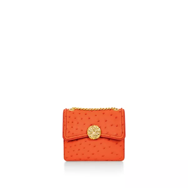 Medium Ribbons Shoulder Bag in Ostrich Leather