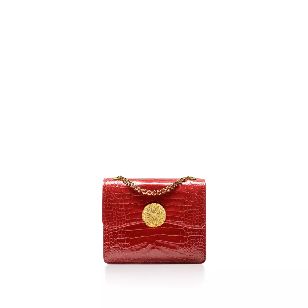 Medium Ribbons Shoulder Bag in Alligator Leather