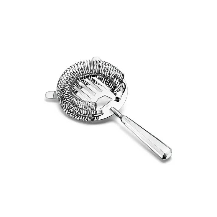 Tiffany Facets:Strainer in Brass with Silver Plate, 1