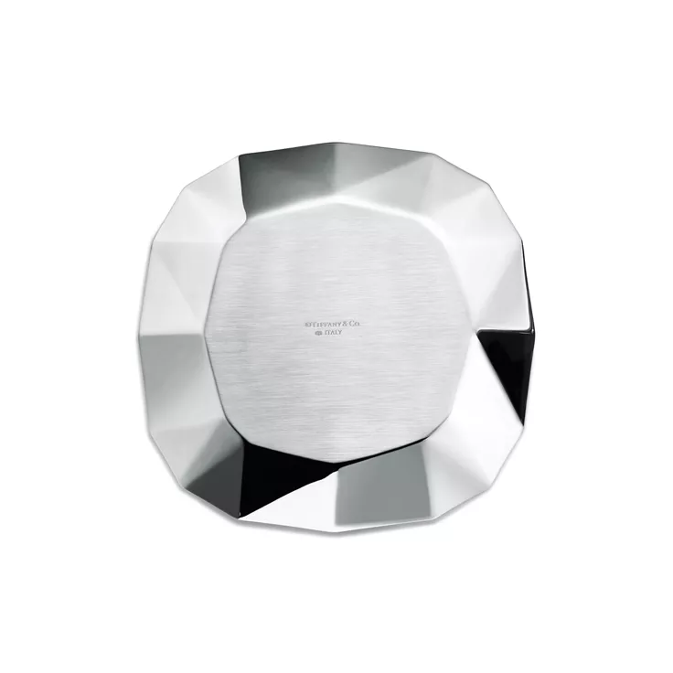 Tiffany Facets:Coaster in Brass with Silver Plate, 2