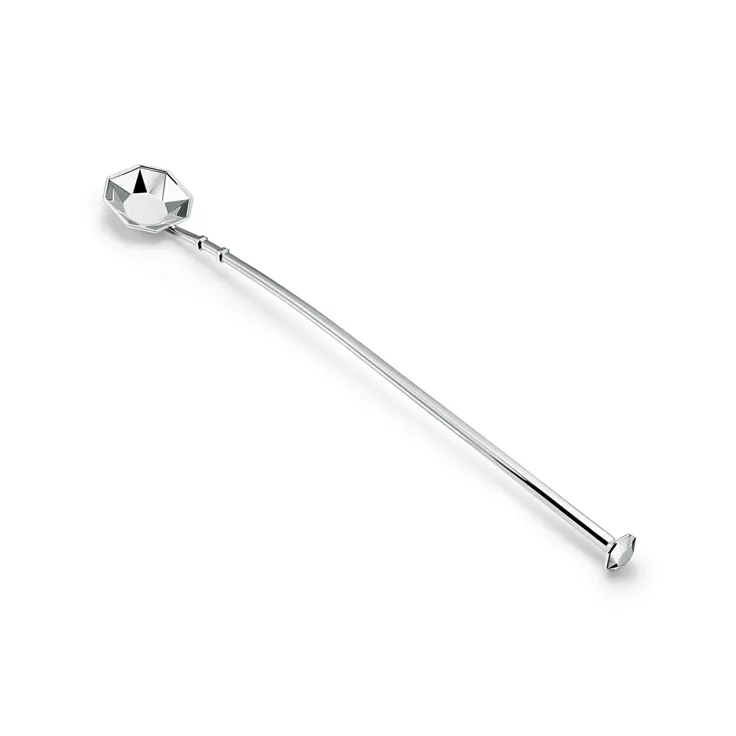 Tiffany Facets:Cocktail Spoon in Brass with Silver Plate, 1