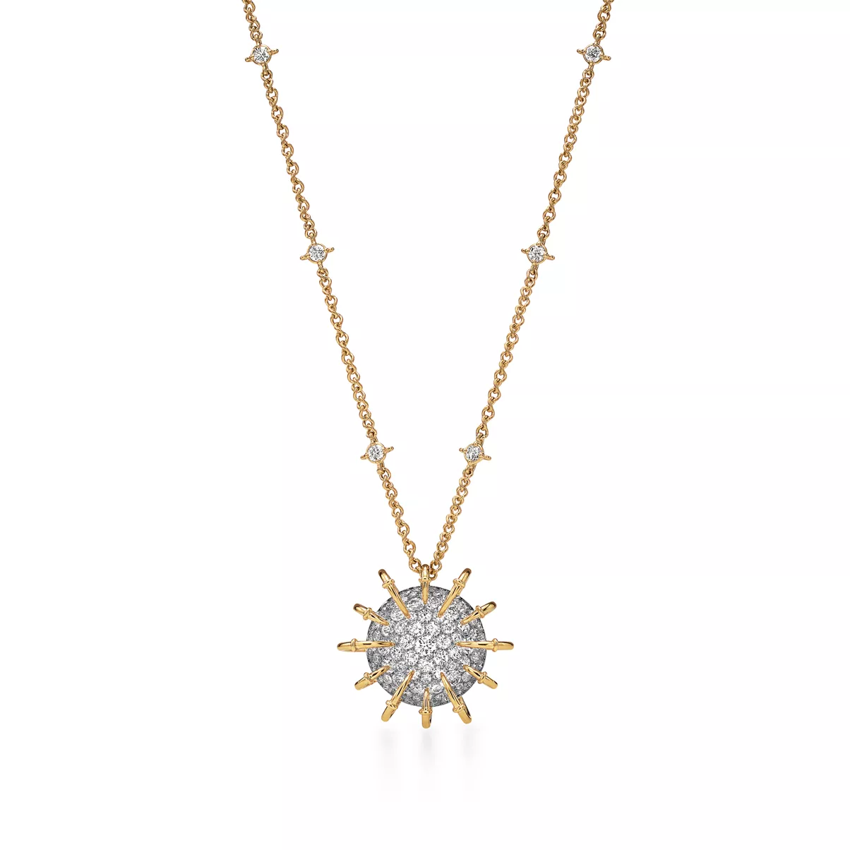 Anh&auml;nger in Gold und Platin mit Diamanten