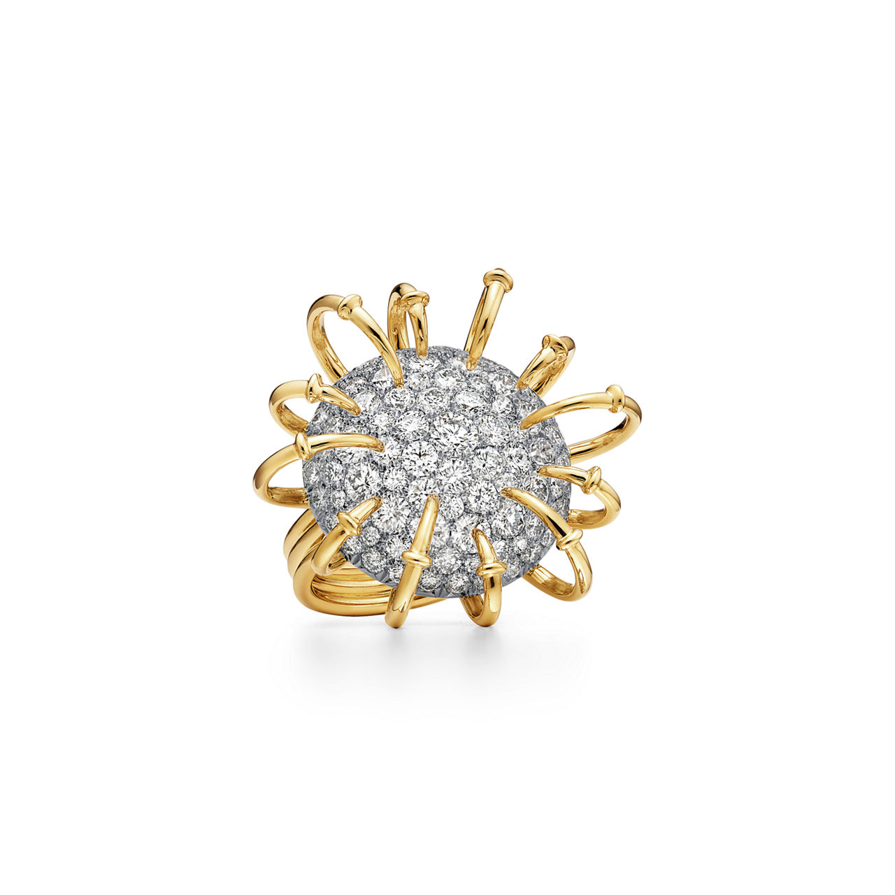 Ring in Yellow Gold and Platinum with Diamonds