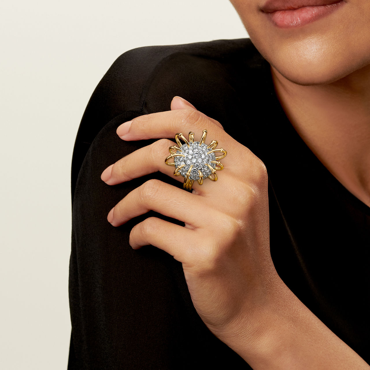 Ring in Yellow Gold and Platinum with Diamonds