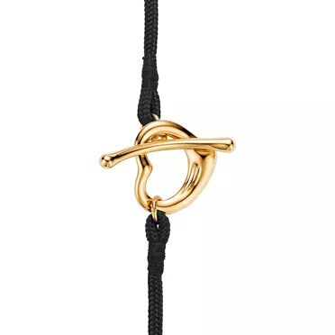 Elsa Peretti®:Pulsera Open Heart de oro amarillo con cordón de seda color negro, 3
