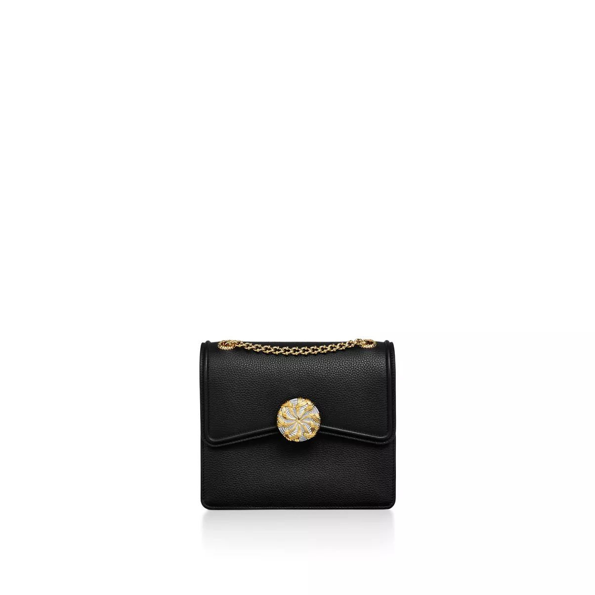 Medium Ribbons Shoulder Bag in Black Leather