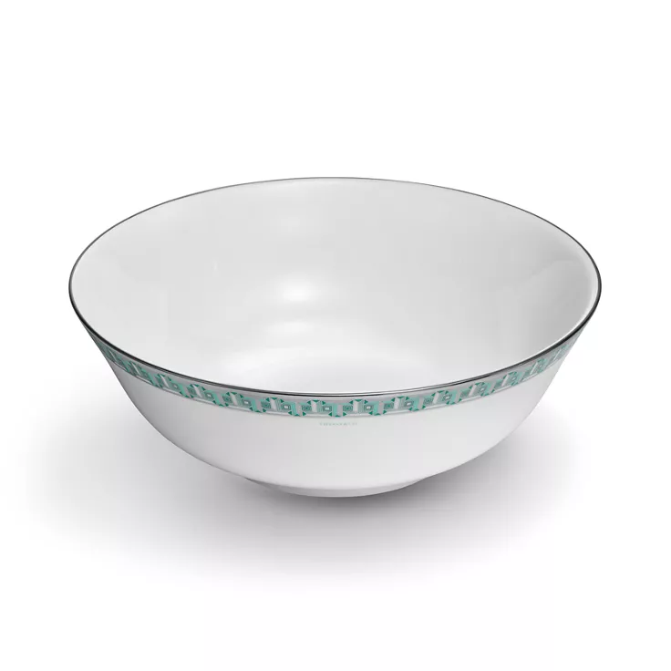 Collezione Tiffany T True:Insalatiera con bordo in platino dipinto a mano, 1