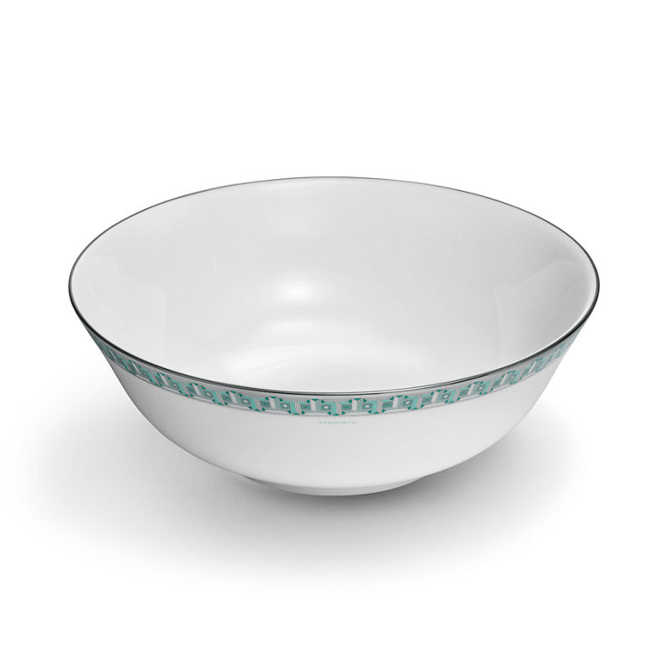 Tiffany T:True Serving Bowl with a Hand-painted Platinum Rim image number 1