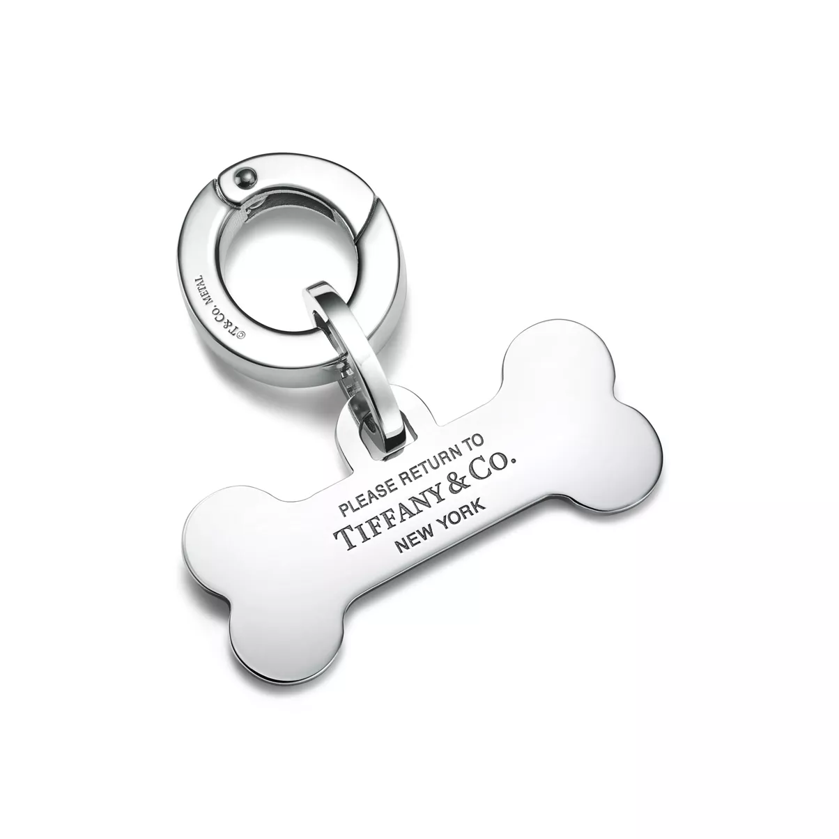 Bone Pet Collar Charm in Stainless Steel