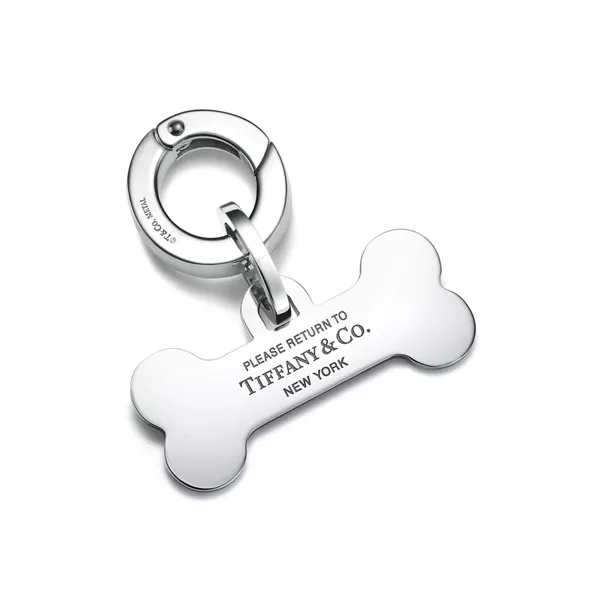 Bone Pet Collar Charm in Stainless Steel