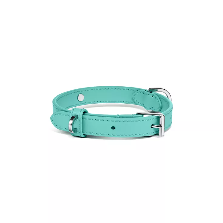 Pet Essentials:Collar in Tiffany Blue™ Leather, 1