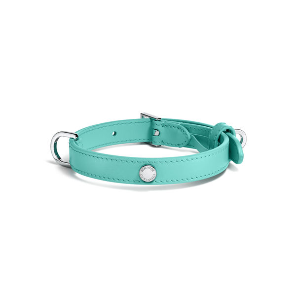 Pet Essentials:Collare in pelle Tiffany Blue®