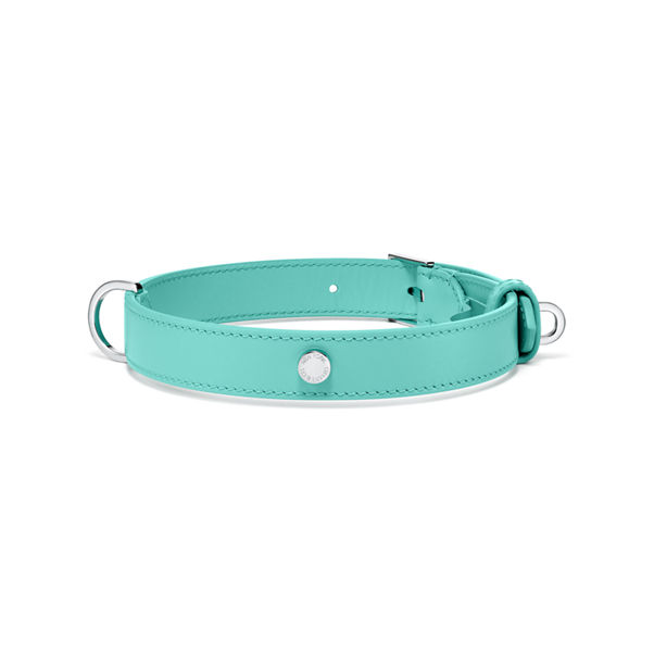 Pet Essentials:Collare in pelle Tiffany Blue®