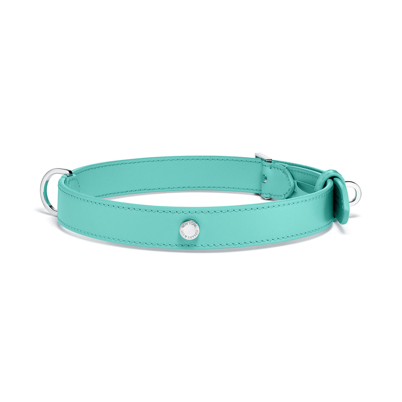 Pet Essentials:Collar in Tiffany Blue™ Leather image number 0