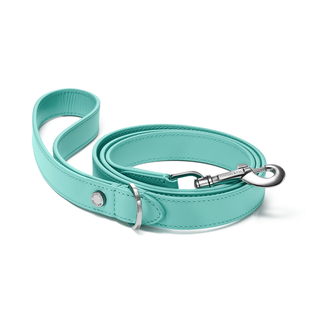 Pet Essentials:Leash in Tiffany Blue™ Leather image number 0