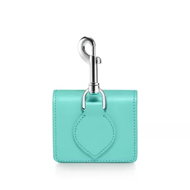 Pet Essentials:Waste Bag Holder in Tiffany Blue™ Leather, 3