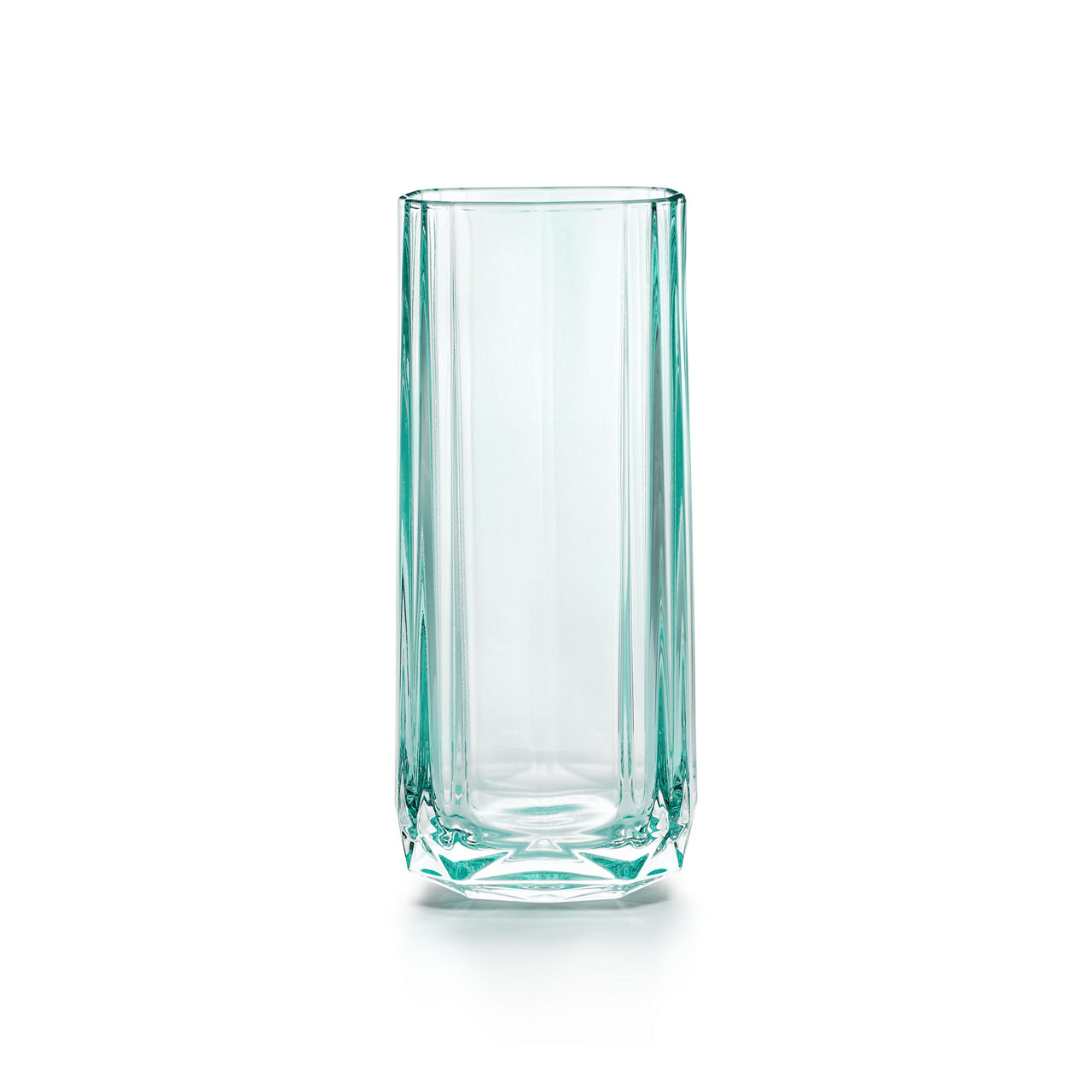 Vaso largo de cristal color Tiffany Blue®