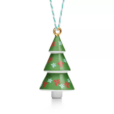 Tiffany Home Essentials:Hawaiian Tree Ornament in Multicolored Bone China, 3