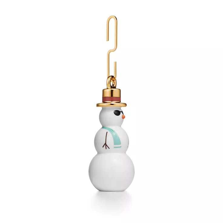 Collezione Tiffany Home Essentials:Decorazione pupazzo di neve in costume hawaiano in porcellana fine multicolore, 1