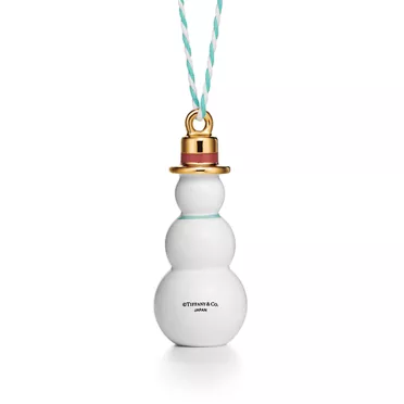 Collezione Tiffany Home Essentials:Decorazione pupazzo di neve in costume hawaiano in porcellana fine multicolore, 3