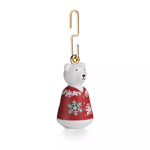 Hawaiian Polar Bear Ornament in Multicoloured Bone China