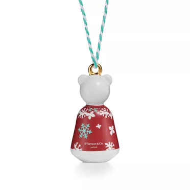 Tiffany Home Essentials:Adorno de oso polar hawaiano de porcelana multicolor, 3